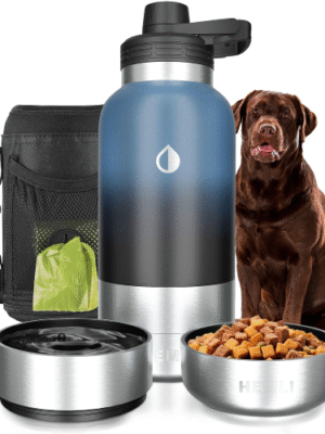 32 oz. Portable Dog Water Bottle and Bowl for Walking, Hiking and Travel