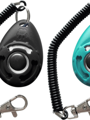 Pet Training Clicker with Wrist Strap - Dog Training Clickers (New Black + Blue)